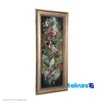 Edge view of A10 Handwoven Carpet Tapestry Bird Design border and finishing