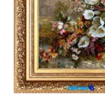 Edge view of Handmade Carpet Wall Art Flower Basket border and finishing