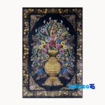 Edge view of Handmade Carpet Wall Art Floral Design Fancy, border and finishing