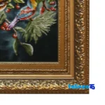 Edge view of Handmade Carpet Wall Art Floral Design border and finishing