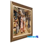 Edge view of Si Persia Handwoven Tapestry Landscape Art border and finishing