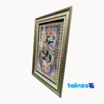 Edge view of Handmade Carpet Wall Art Bird Design border and finishing