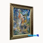 Detail view of Rostan Handwoven Tapestry Miniature Art finish and material
