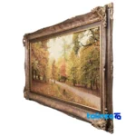 Edge view of C Persia Handwoven Carpet Tapestry Autumn Scene border and finishing