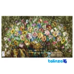 Edge view of Mirnazami Handwoven Tapestry Flower Design Framed border and finishing