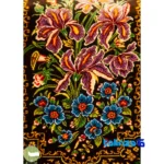 Edge view of Handmade Carpet Wall Art Floral Design border and finishing