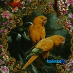 Edge view of Handmade Carpet Wall Art Parrot and Bird Design border finishing