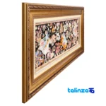 Edge view of Si Persia Handwoven Carpet Tapestry Hunting Scene border and finishing