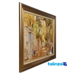 Edge view of Si Persia Handwoven Tapestry Autumn Landscape Art border and finishing