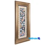 Edge view of C Persia Handwoven Carpet Wall Art Floral Design border and finishing