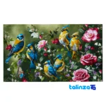 Edge view of Handwoven Tapestry Bird Design with Frame border and finishing
