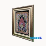Edge view of Handmade Carpet Wall Art Floral Design Fancy border and finishing