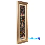 Edge view of Si Persia Handwoven Tapestry Hunting Scene border and finishing