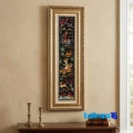 Edge view of C Persia Handwoven Carpet Hunting Scene border and finishing