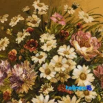 Edge view of Si Persia Handwoven Tapestry Floral Design border and finishing