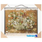 Edge view of Si Persia Handwoven Tapestry Floral Design border and finishing