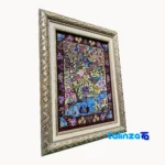 Edge view of Komeh Handwoven Carpet Tapestry Scenic Design border and finishing