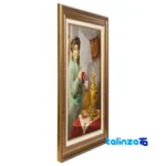 Edge view of Si Persia Handwoven Tapestry Kurdish Girl Design border and finishing