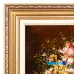 Edge view of Si Persia Handwoven Tapestry Floral Design border and finishing