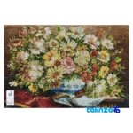 Detail view of Mirnazami Handwoven Tapestry Floral Design White Vase finish and material