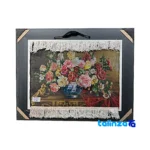 Edge view of Handmade Carpet Wall Art Floral Design border and finishing
