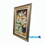 Edge view of Handmade Carpet Wall Art Floral Design border and finishing