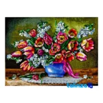 Edge view of Handmade Carpet Wall Art Flower Design Silk border and finishing