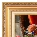 Edge view of Si Persia Handwoven Tapestry Floral Design border and finishing