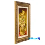 Detail view of Si Persia Handwoven Tapestry Narcissus Flower Design finish and material