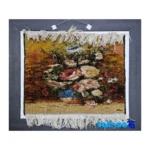 Edge view of Handmade Carpet Wall Art Flower Design border and finishing
