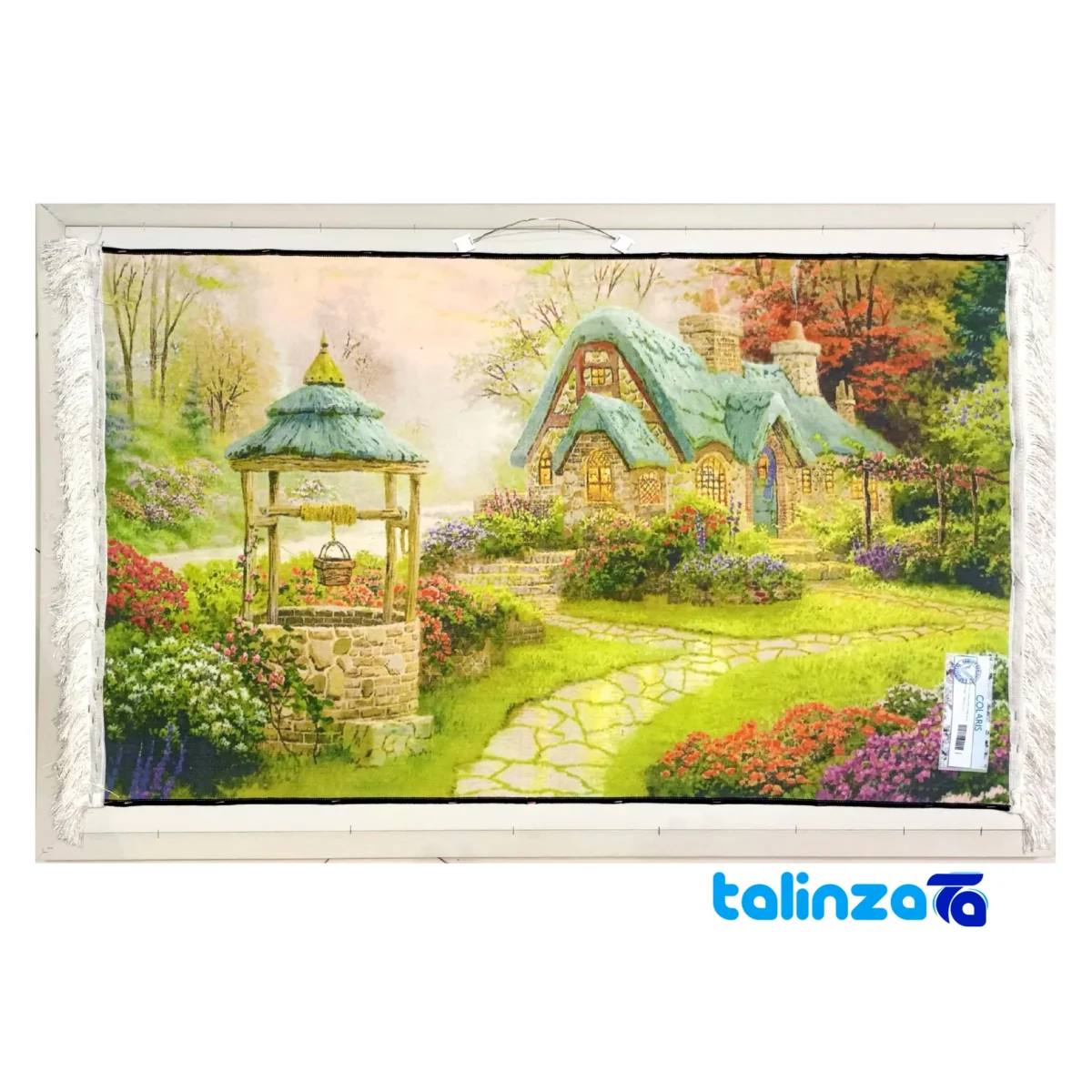 Edge view of Machine-Woven Carpet Wall Art Landscape Model 4001 border and finishing