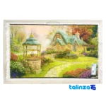 Edge view of Machine-Woven Carpet Wall Art Landscape Model 4001 border and finishing