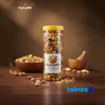 Detail view of Organic Tabriz Salty Mixed Nuts 800g (2-pack) Khuneh nut close-up