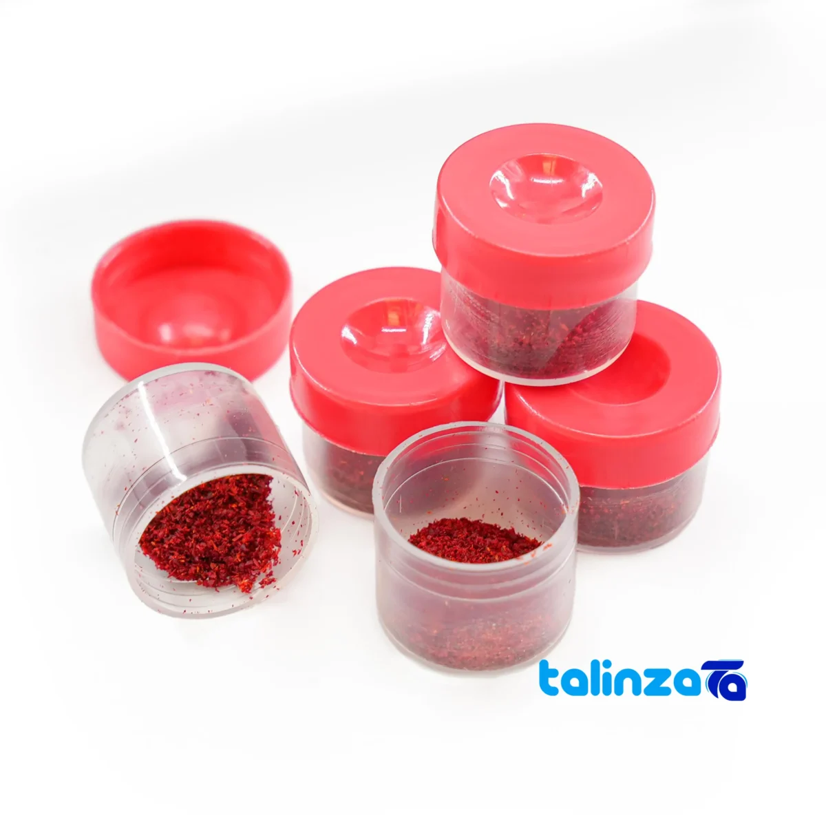 Side view of Novin Saffron Powder Premium Quality Packet box profile and sealing