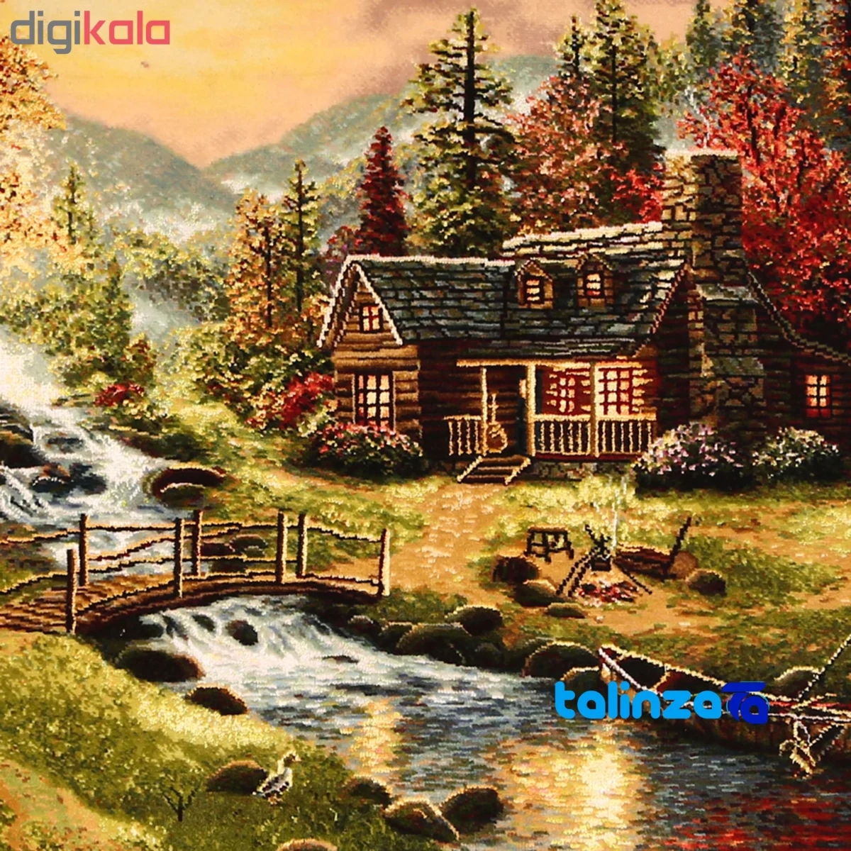 In-room view of Handmade Carpet Wall Art Scenic Design room styling and scale