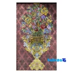 In-room view of Handwoven Carpet Wall Art Floral Design room styling and scale