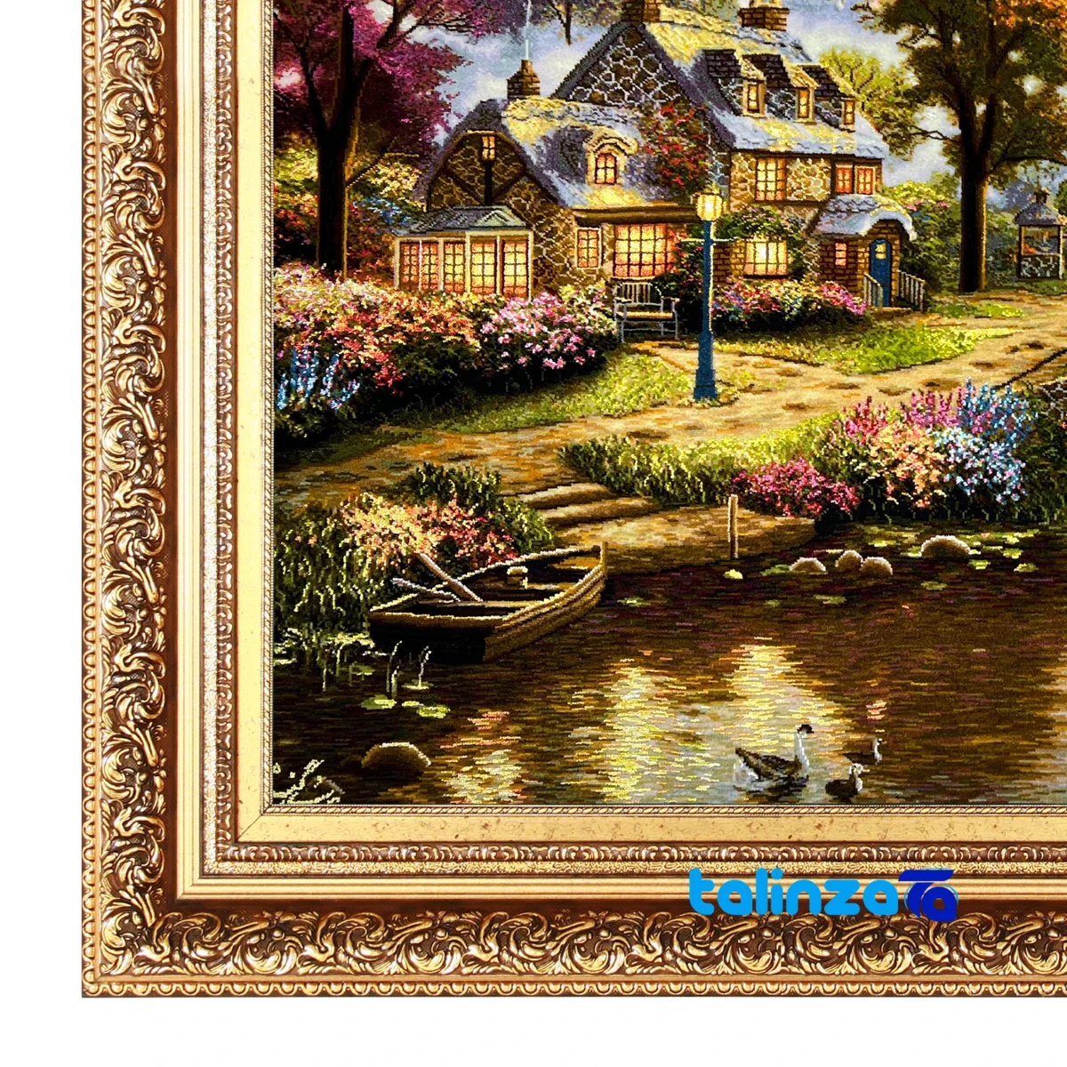 In-room view of Mirnazami Handwoven Carpet Tapestry Scenic Bridge room styling and scale