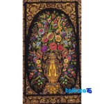 In-room view of Handmade Carpet Wall Art Floral Design Moss Green room styling and scale