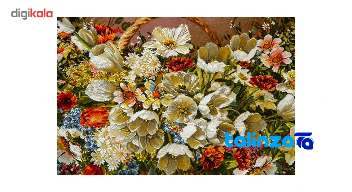 In-room view of TDJ Handwoven Carpet Wall Art Tulip Design room styling and scale