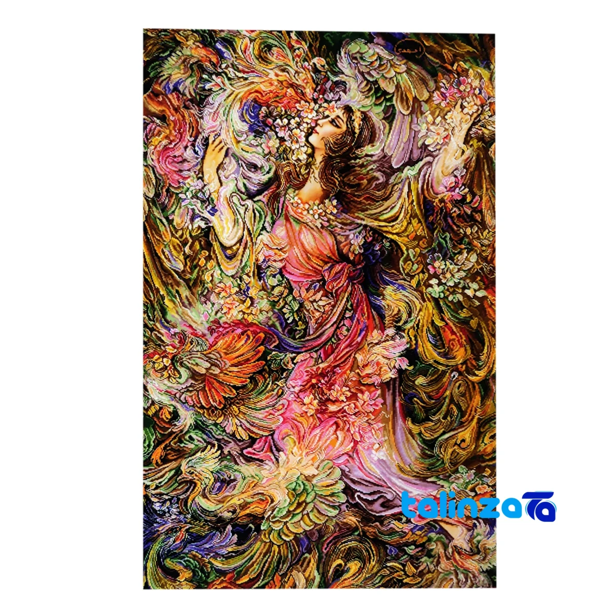 In-room view of Handmade Carpet Wall Art Spring Breeze Design room styling and scale