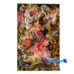 In-room view of Handmade Carpet Wall Art Spring Breeze Design room styling and scale