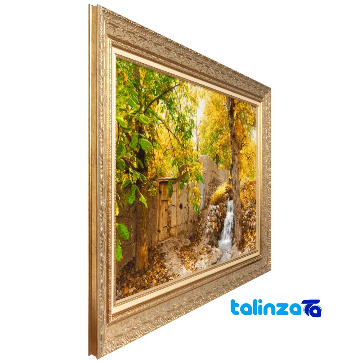 In-room view of C Persia Handwoven Tapestry Autumn Alley Design room styling and scale