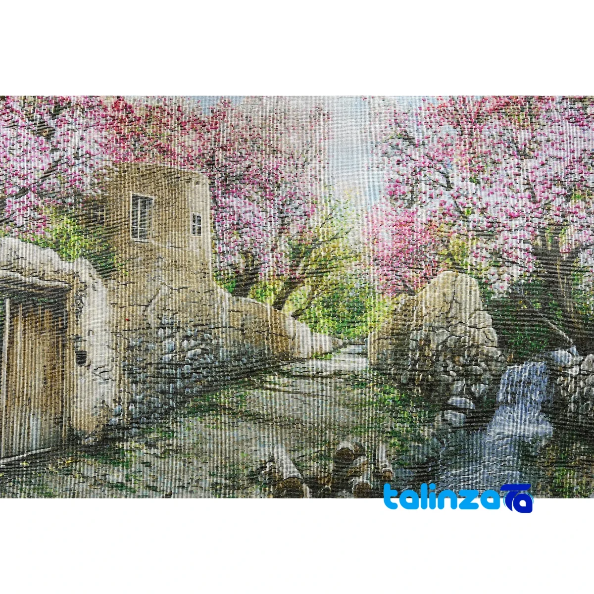 In-room view of Mirnazami Handwoven Carpet Wall Art Spring Blossom Scene room styling and scale