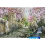 In-room view of Mirnazami Handwoven Carpet Wall Art Spring Blossom Scene room styling and scale
