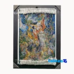 Side view of Rostan Handwoven Tapestry Miniature Art profile and structure