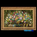 In-room view of Mirnazami Handwoven Tapestry Flower Design Framed room styling and scale