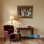 In-room view of RT Handwoven Carpet Wall Art room styling and scale