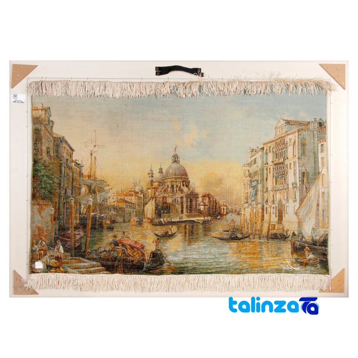 In-room view of Si Persia Handwoven Carpet Landscape Venice room styling and scale
