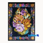 In-room view of Handmade Carpet Wall Art Floral Design room styling and scale