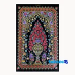In-room view of Handmade Carpet Wall Art Floral Design Fancy room styling and scale